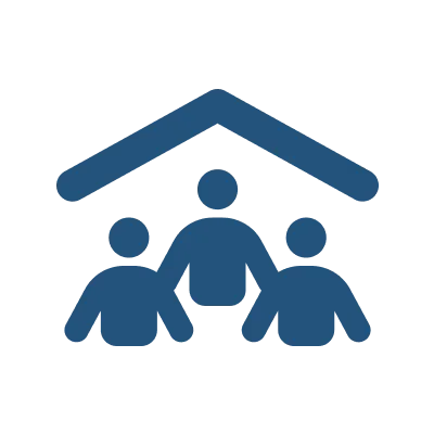 team under a roof icon