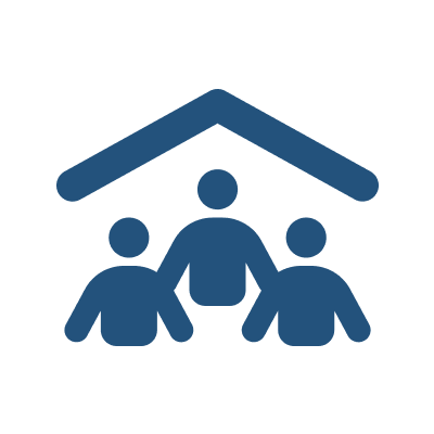 Icono de people roof blue