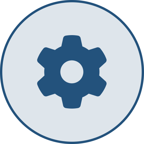 Icono de circulo engranaje gear