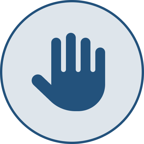 Icono de circulo mano humana