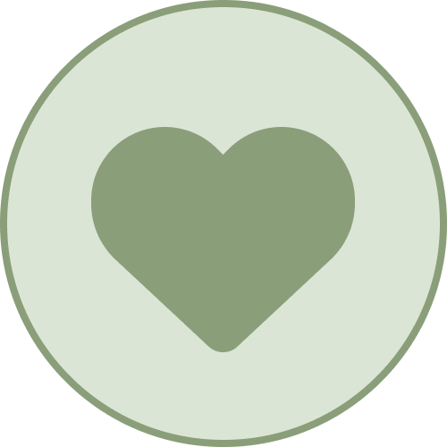 Icono de circulo corazon