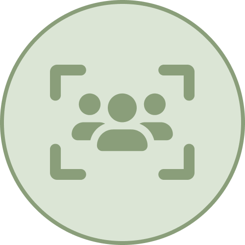 Icono de circulo focus group team
