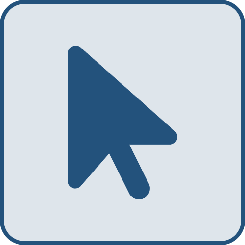 Icono de clic pointer blue