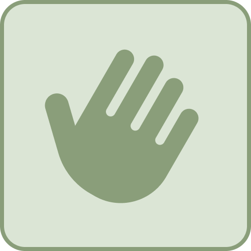 Icono de mano accesible