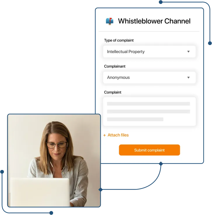 Screenshot of the whistleblowing channel in TramitApp