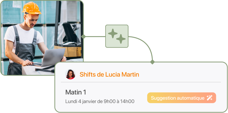Captura de sugerencias planificacion Ia trabajador logistica industria FR en TramitApp