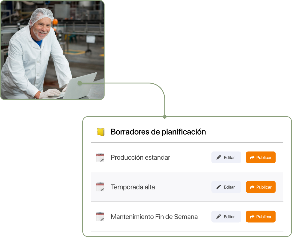 Captura de borradores planificacion plantillas trabajador industria en TramitApp