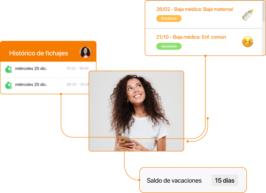 Captura de expediente digital tramites ausencias mujer en TramitApp