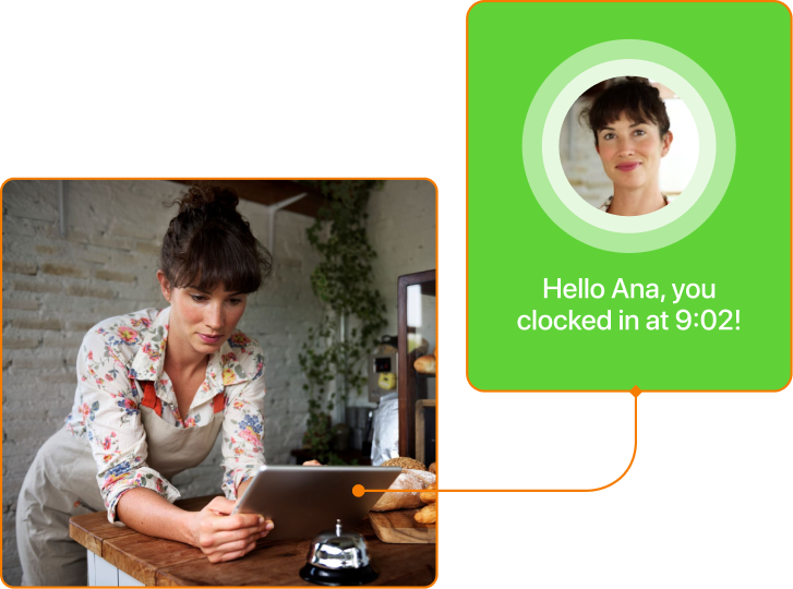 Captura de fichaje reconocimiento facial EN en TramitApp