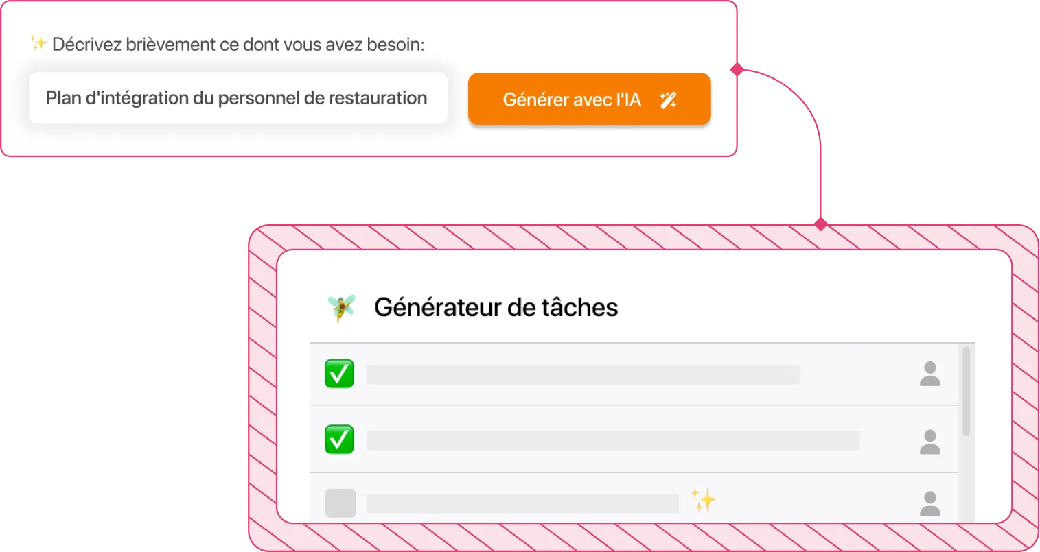 Capture d'écran du générateur de tâches dans TramitApp