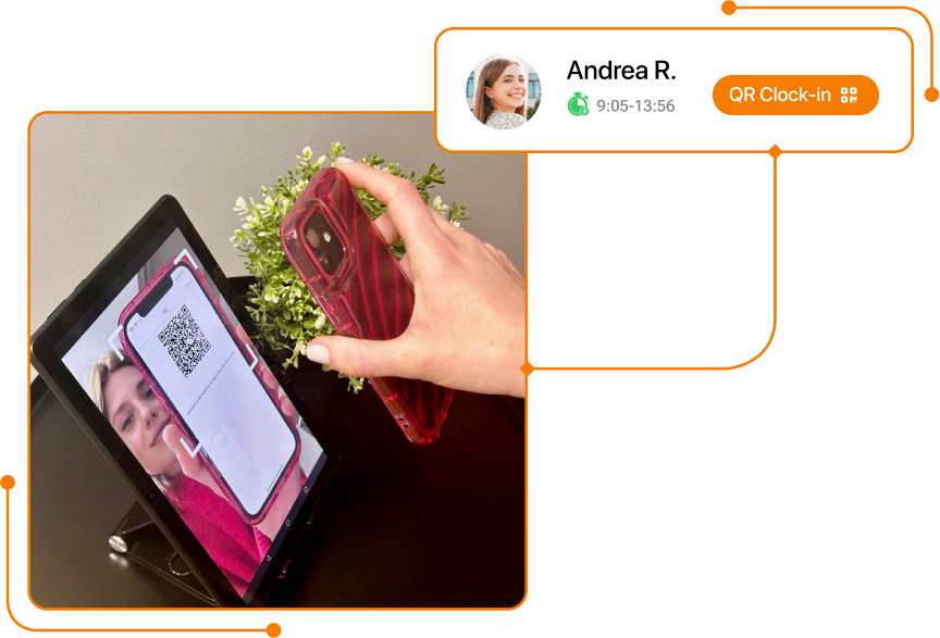 Captura de fichaje QR EN en TramitApp