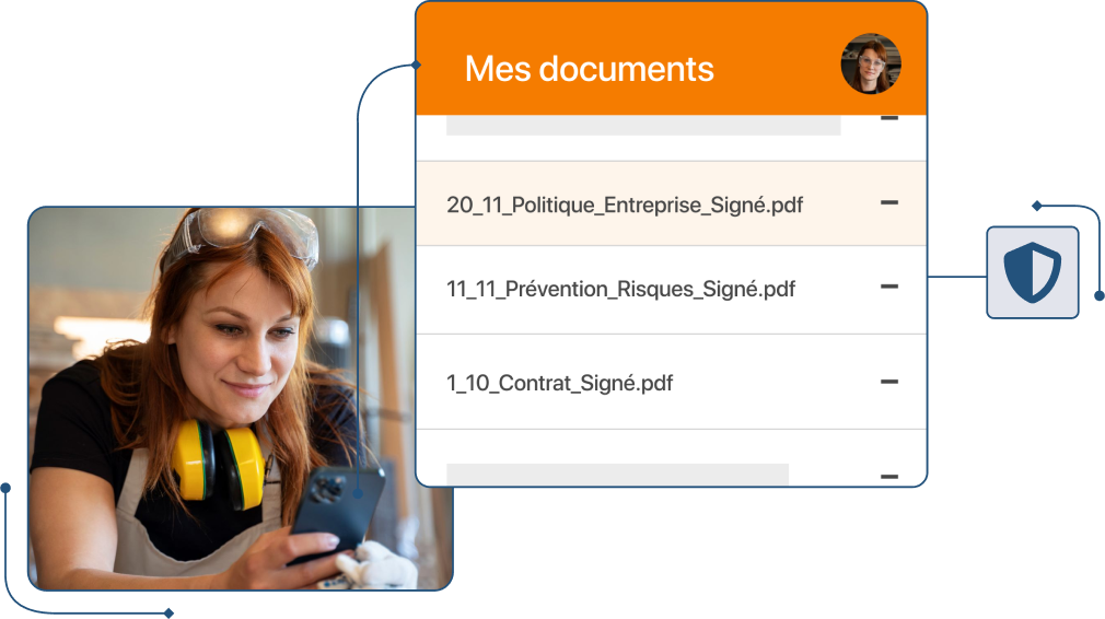 Capture d'écran de mes documents dans TramitApp
