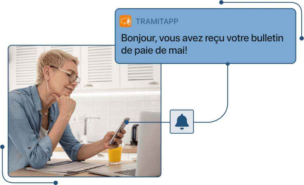 Captura de notificacion nomina recibida FR en TramitApp