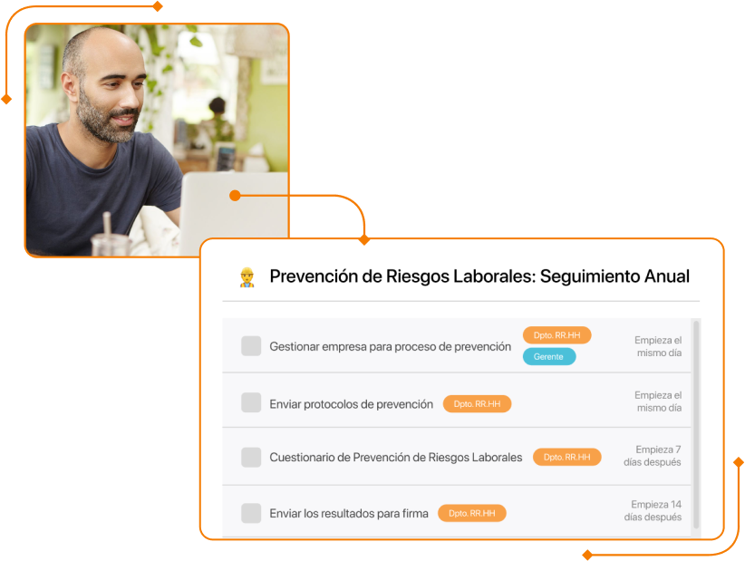 Captura de hombre ordenador PRL tareas en TramitApp