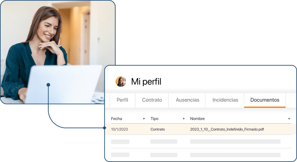Empleada entrando en su perfil de TramitApp