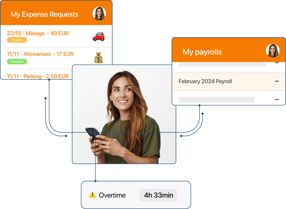 Captura de nominas integradas gastos horas extra EN en TramitApp