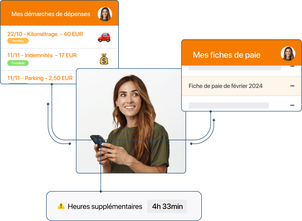 Captura de nominas integradas gastos horas extra FR en TramitApp