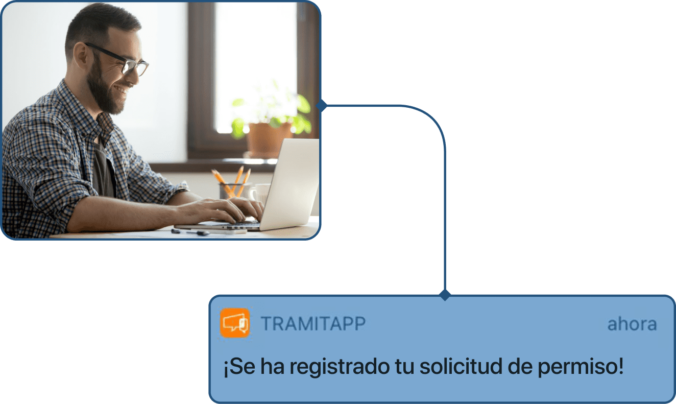Captura de notificacion solicitud tramite permiso registrada en TramitApp