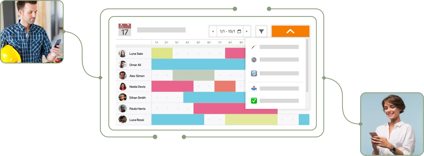 Screenshot of the planner in TramitApp