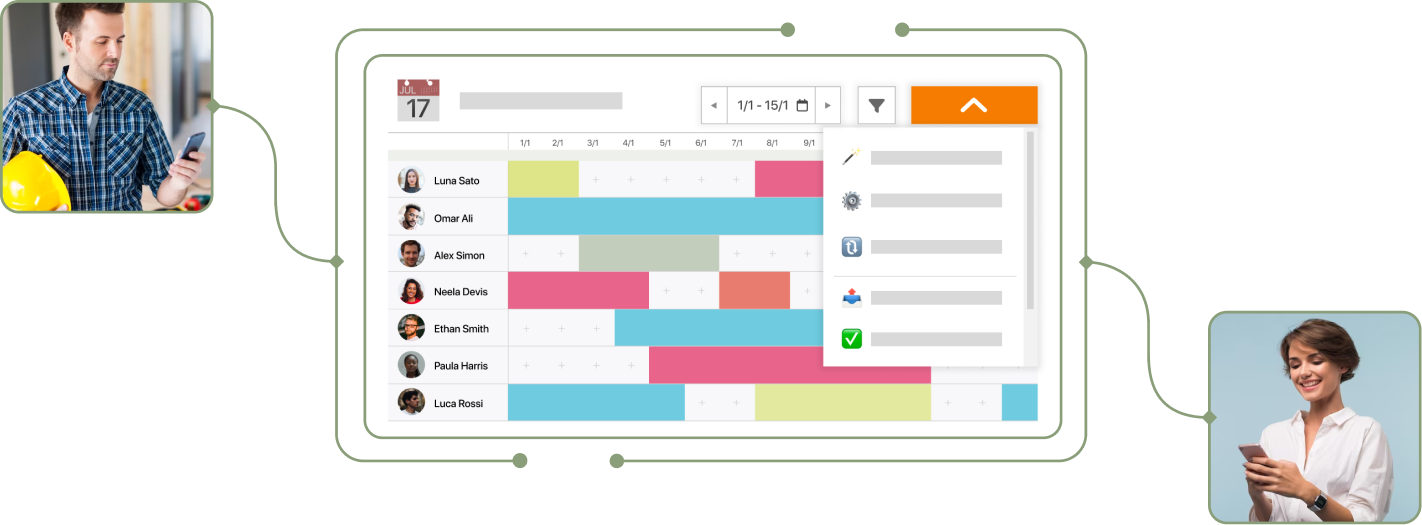 Captura de planificador home idiomas en TramitApp