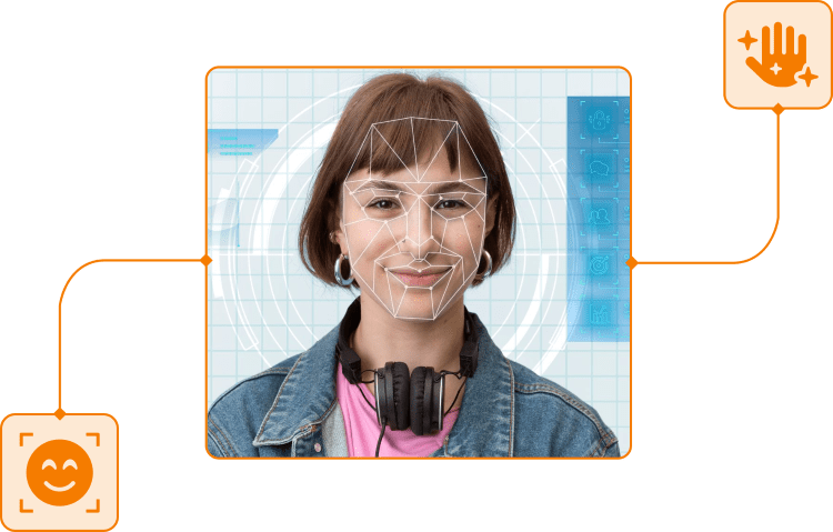 Captura de reconocimiento facial sin contacto higienico en TramitApp