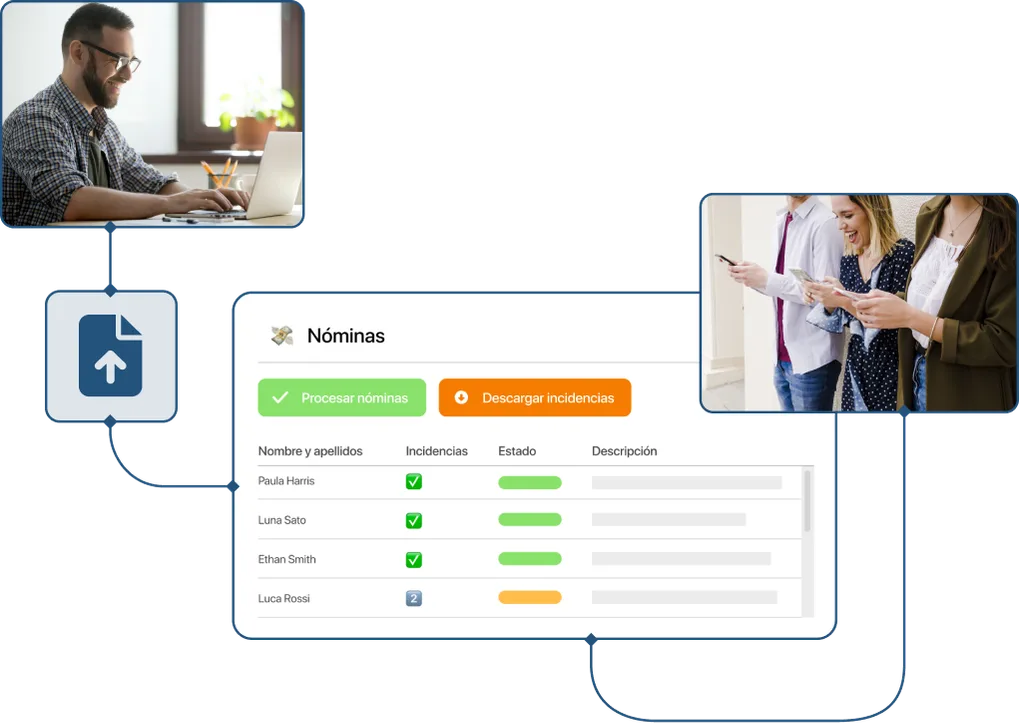 Screenshot of distributing payslips to employees in TramitApp
