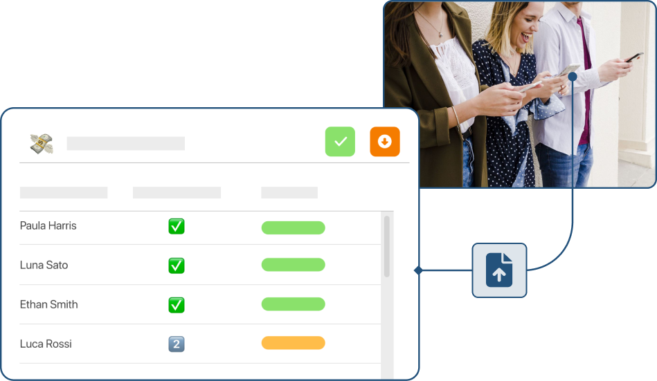 Captura de repartir nominas empleados idiomas en TramitApp