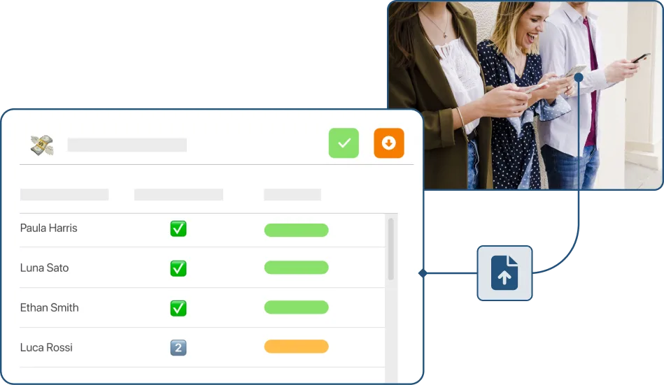 Screenshot of distributing payslips to employees in TramitApp