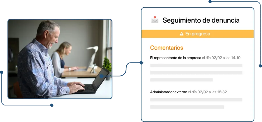 Screenshot of tracking a report in the channel in TramitApp