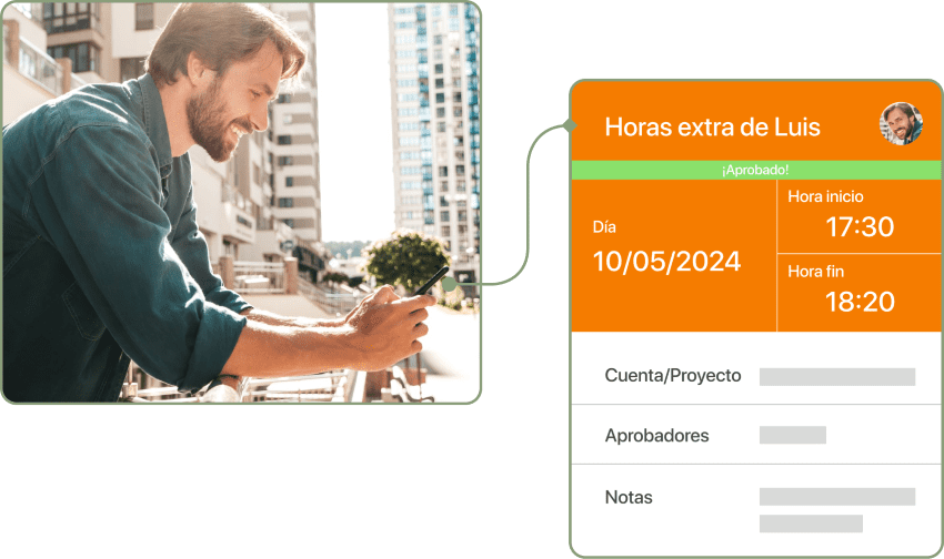 Captura de tramite horas extra en TramitApp