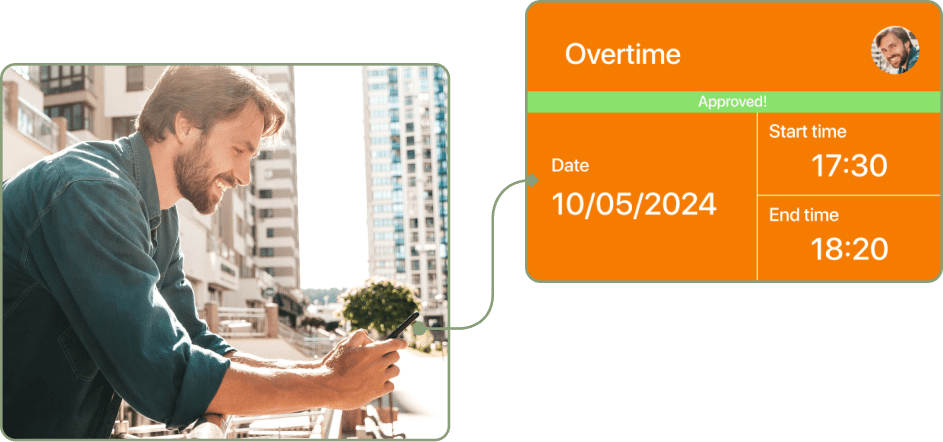 Captura de tramite horas extra EN en TramitApp