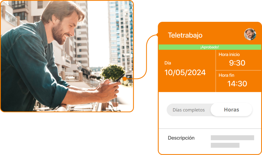 Captura de tramite permiso teletrabajo horas en TramitApp