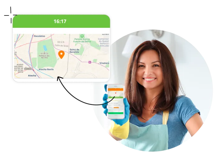 Mobile clock-in for itinerant Facility Services staff, with AI shift suggestions