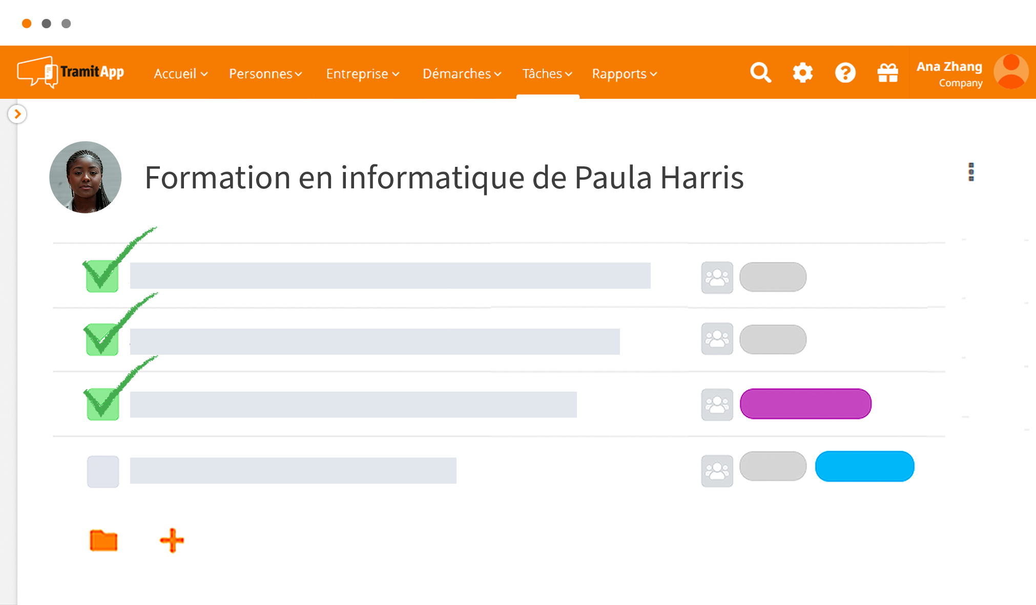 Formation taches