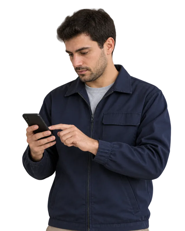 Employee downloading their payslip on their mobile in TramitApp's document management software
