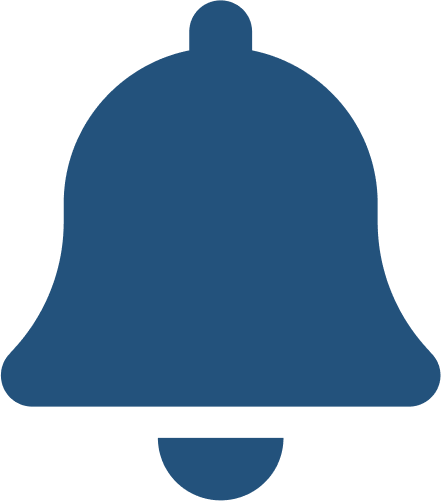 Icono de bell notification blue