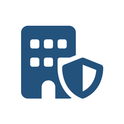 Icono de building secure blue