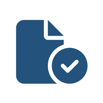 Icono de document check blue