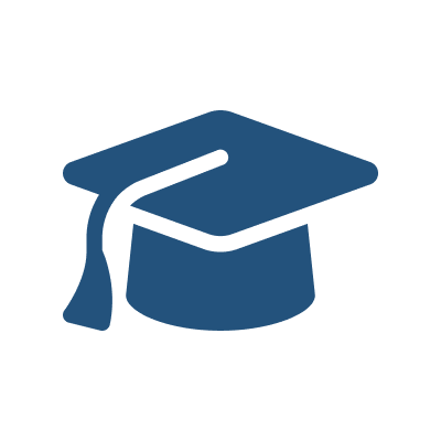 Icono de graduation cap blue