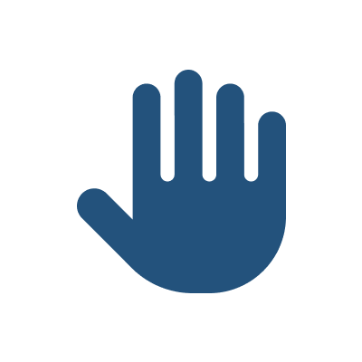 Icono de hand stop blue
