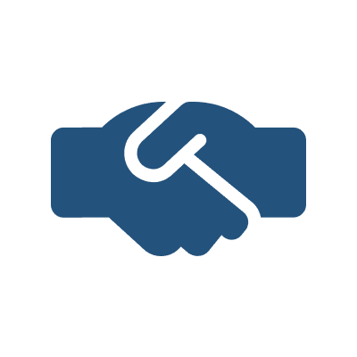 Icono de handshake blue