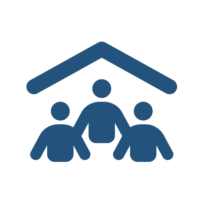 team under a roof icon
