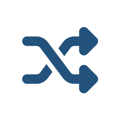 Icono de shuffle arrows blue