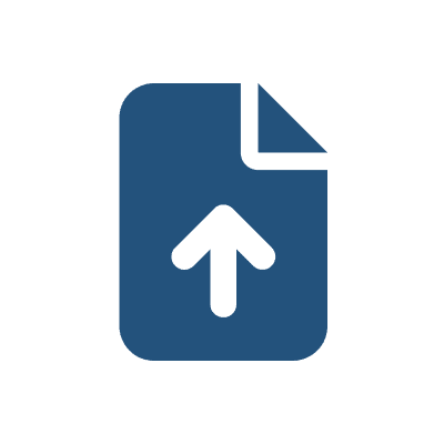 Icono de upload file blue
