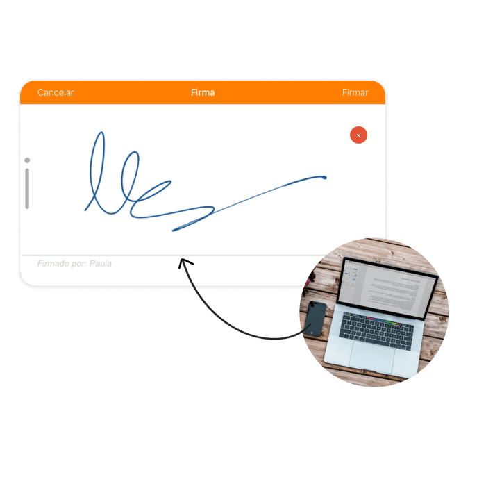 Captura de firma movil en TramitApp