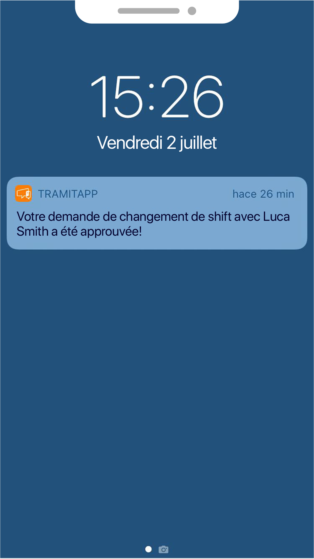 Notification changement shift