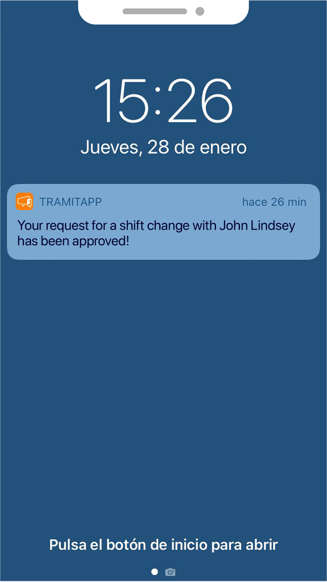 Notification shift change