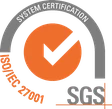 Certificado ISO/IEC 27001 de seguridad de la información, emitido por SGS