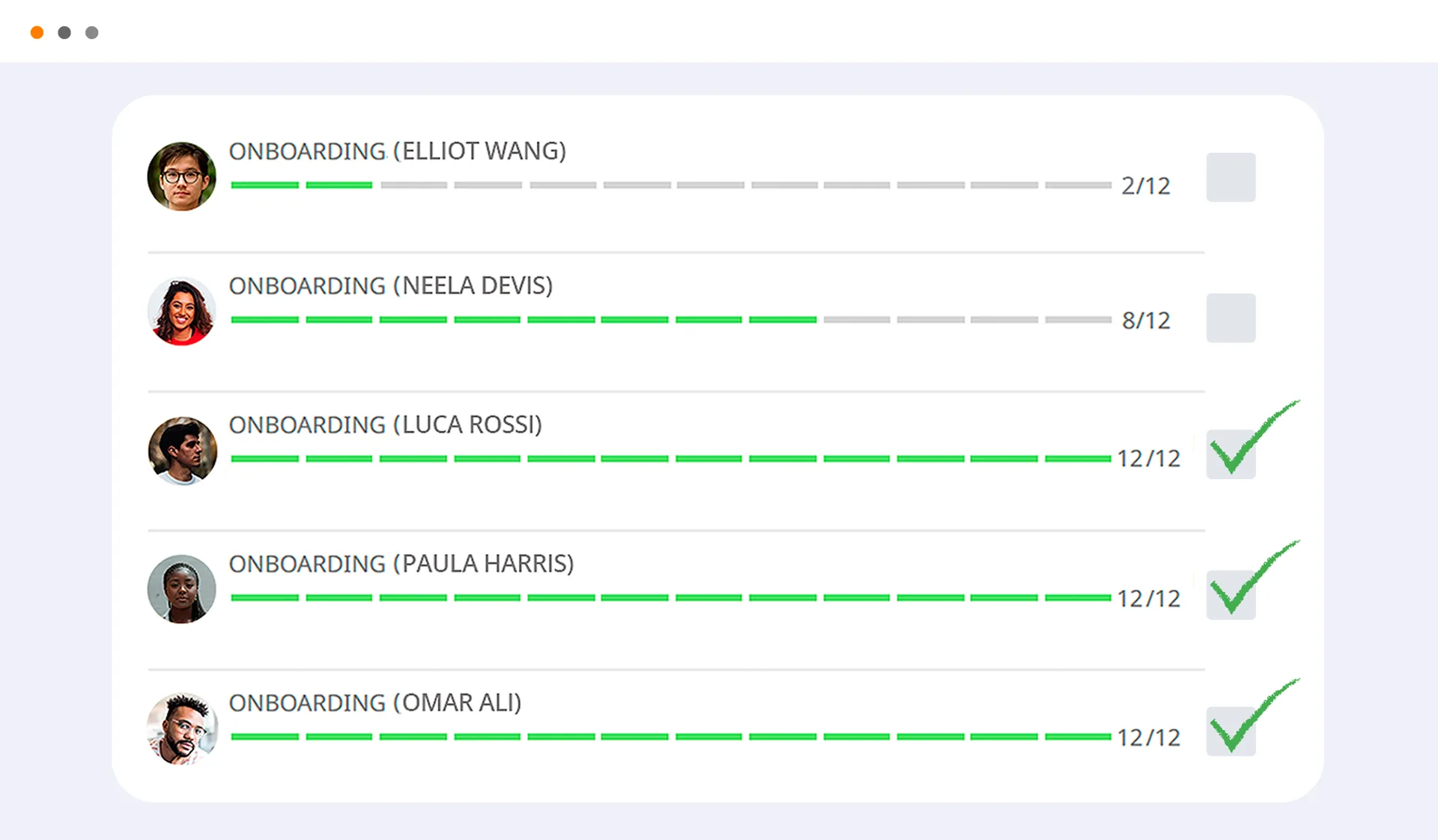 Employee onboarding and offboarding process managed in TramitApp