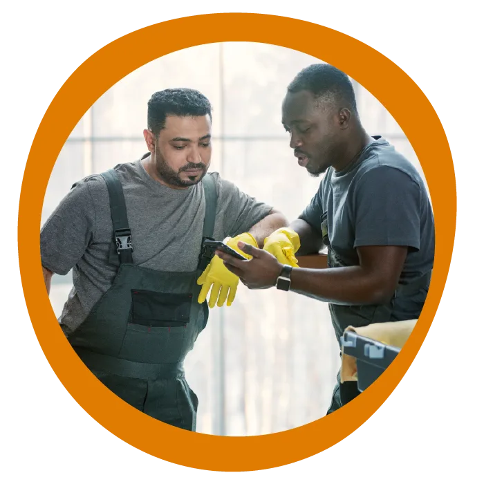 Facility Services cleaning staff using the easy-to-use TramitApp mobile app